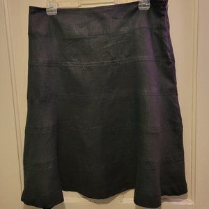 Black Linen Light-weight A-line Skirt- Sz 8